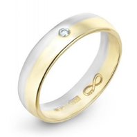 Обручальное кольцо R01-WED-00020-М12528 комбинированное, гладкое