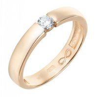 Обручальное кольцо R01-WED-00022-М12542 из красного золота, гладкое