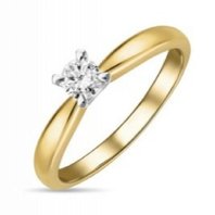 Помолвочное кольцо R01-SOL35-025-G2-М12557 из желтого золота, гладкое