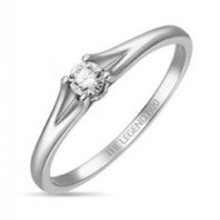 Помолвочное кольцо R01-SL06-015-G2-М12559 из белого золота, гладкое